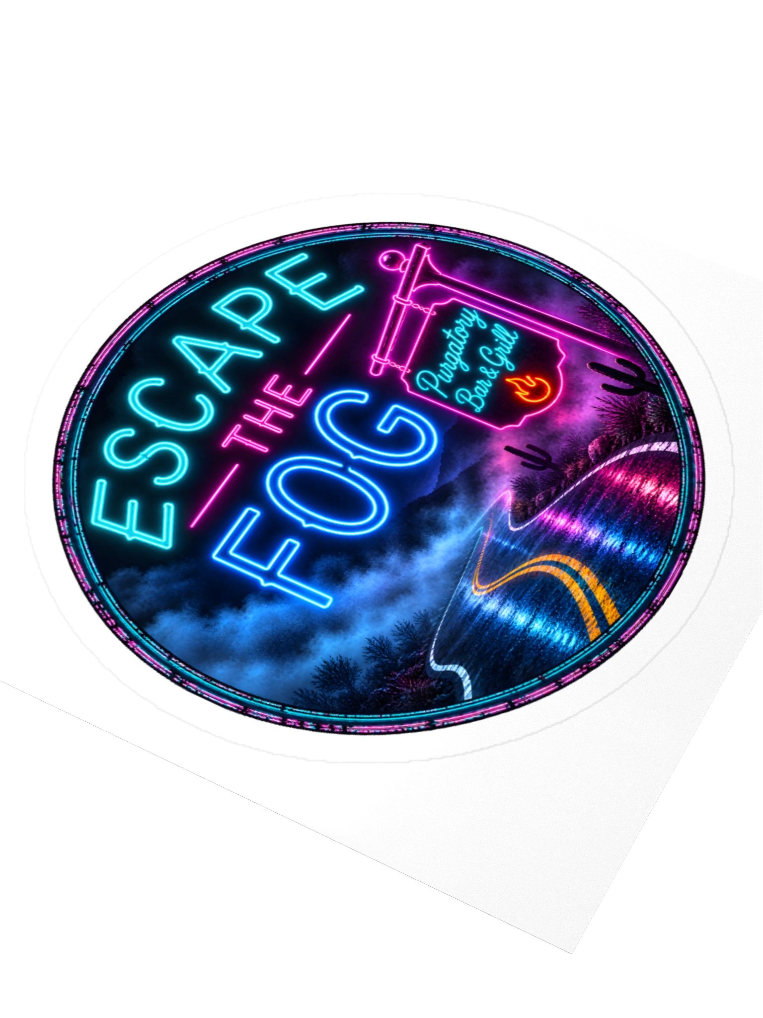 Escape the Fog Neon Kiss Cut Sticker product image (7)