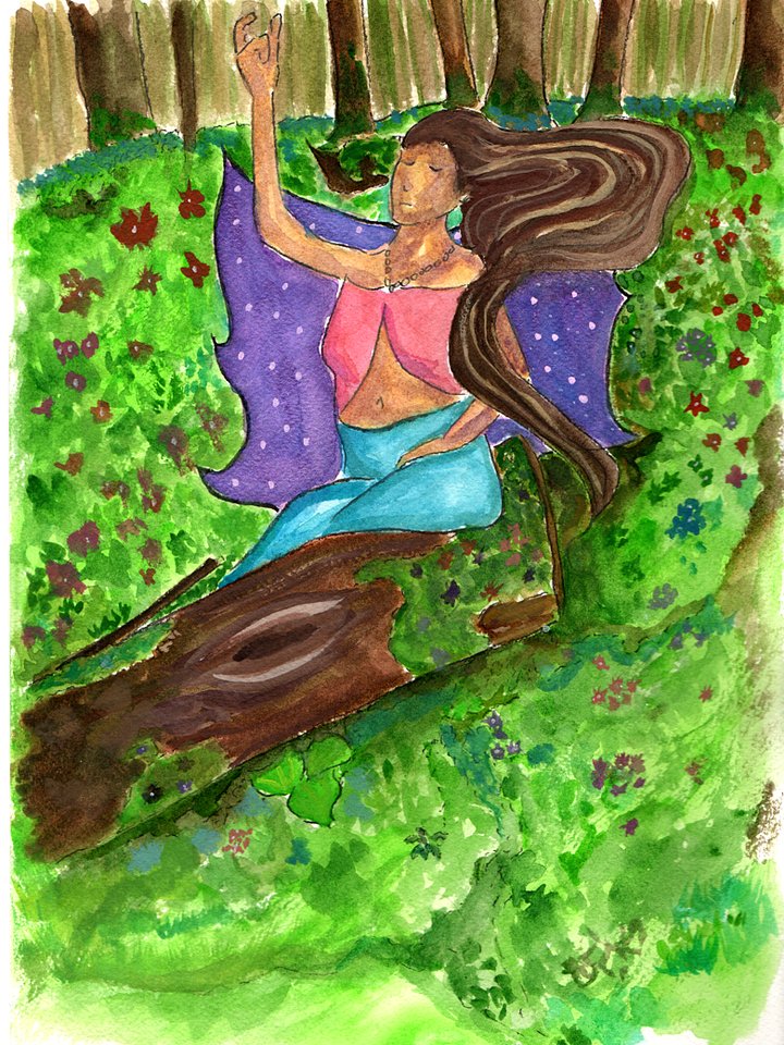Fairy Meadow Watercolour and Ink painting - 2nd in the series - PHYSICAL product image (1)