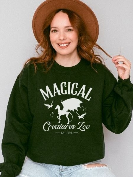 Magical Creatures Zoo Cozy Minimalist Fall Sweathirt for Halloween product image (4)