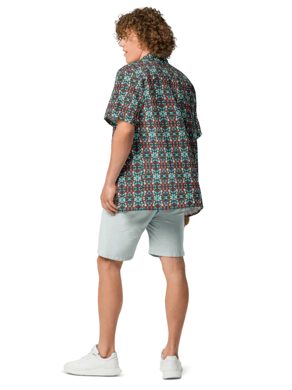 Green Stained Glass – Tropical Pattern Hawaiian Shirt product image (4)