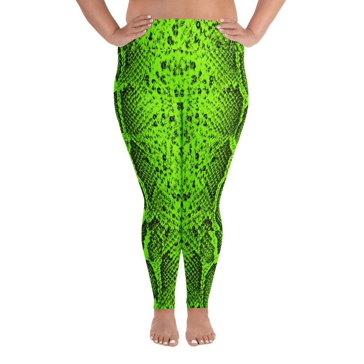 Lime Green Snake Skin Plus Size Legging product image (1)