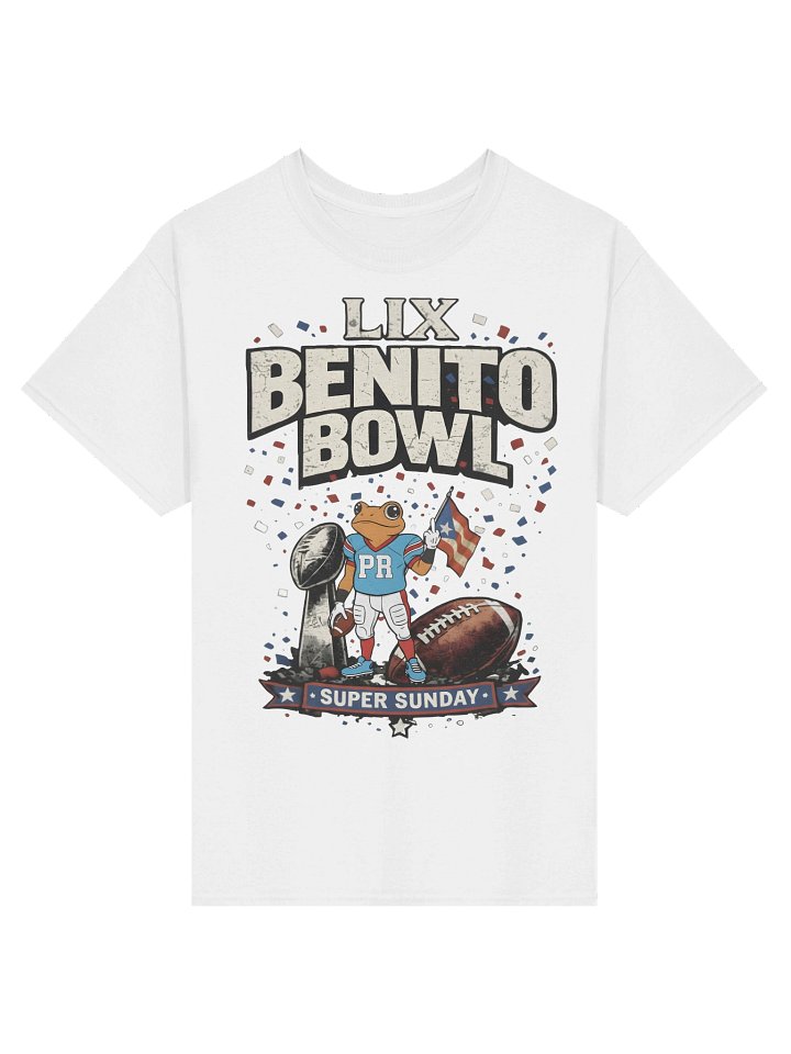 Benito Bowl LIX Super Sunday T-Shirt - Puerto Rico Football Frog Fan Jersey Design product image (2)