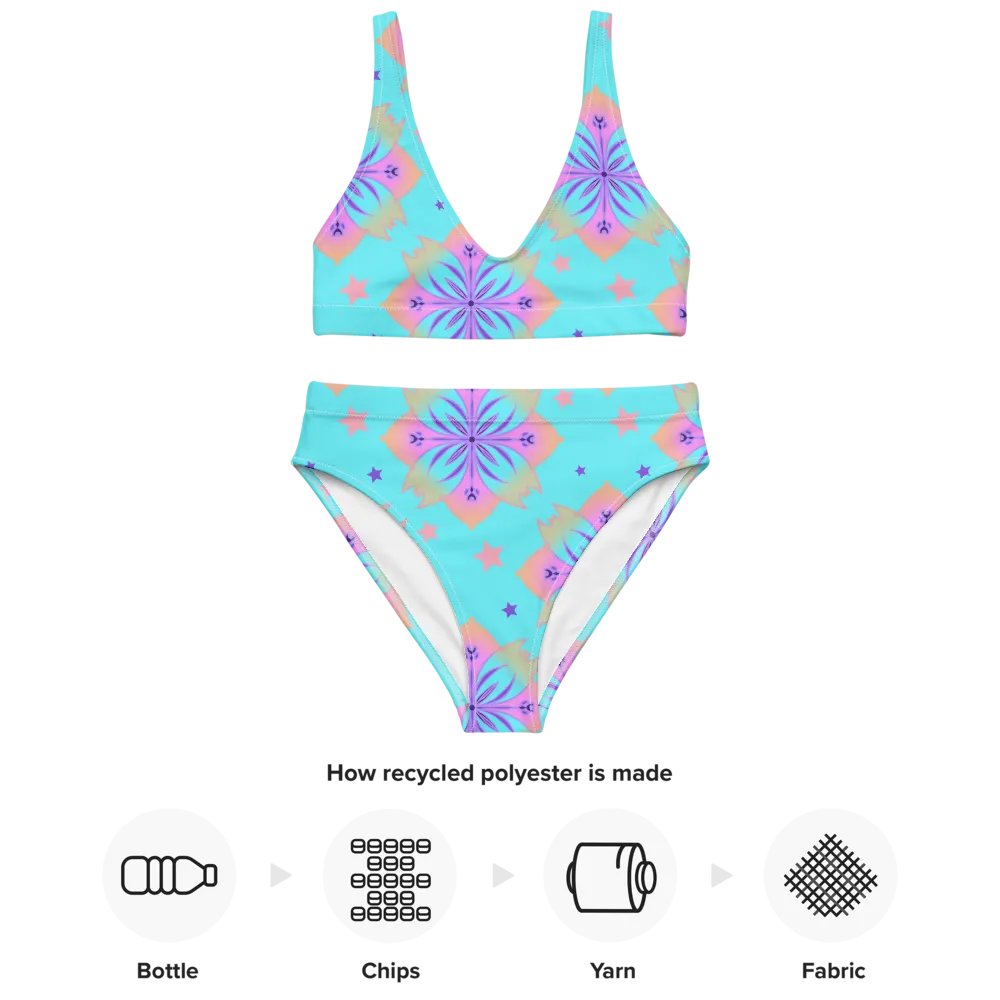 Pretty Pastel Bow Pattern High Waisted Bikini product image (4)