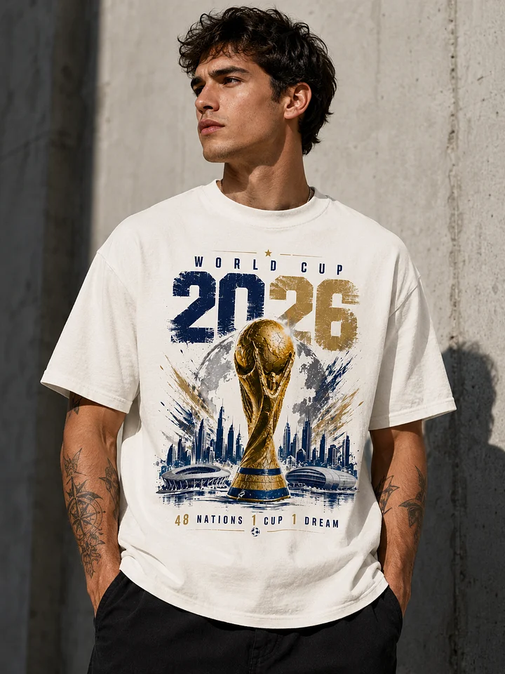 Golden Trophy Football Fan T-Shirt 2026 | Tournament Graphic Tee product image (2)