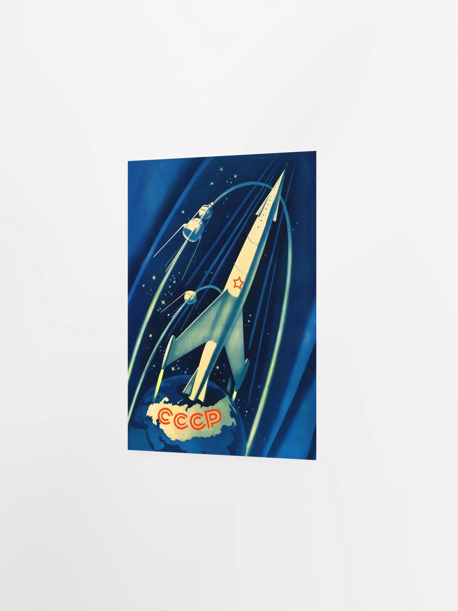 Soviet space, USSR, 1958 — Soviet vintage space art poster, soviet poster, propaganda poster, soviet retro space, space wall art product image (9)