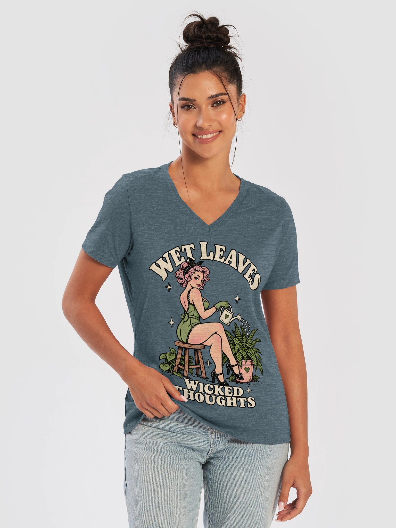 Wet Leaves Wicked Thoughts V-Neck Tee product image (1)