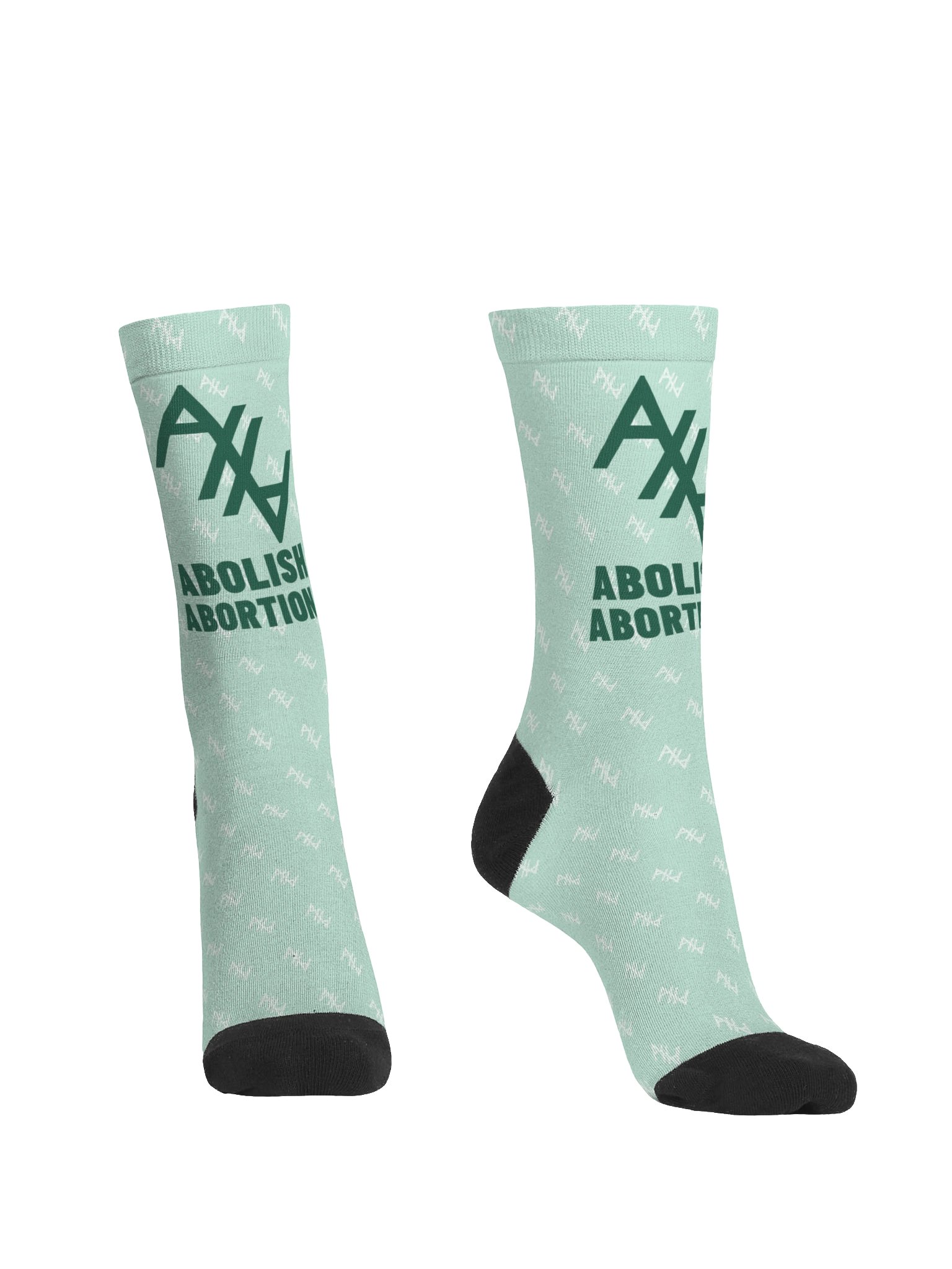 Abolish Abortion Crew Socks - Mint & White product image (2)