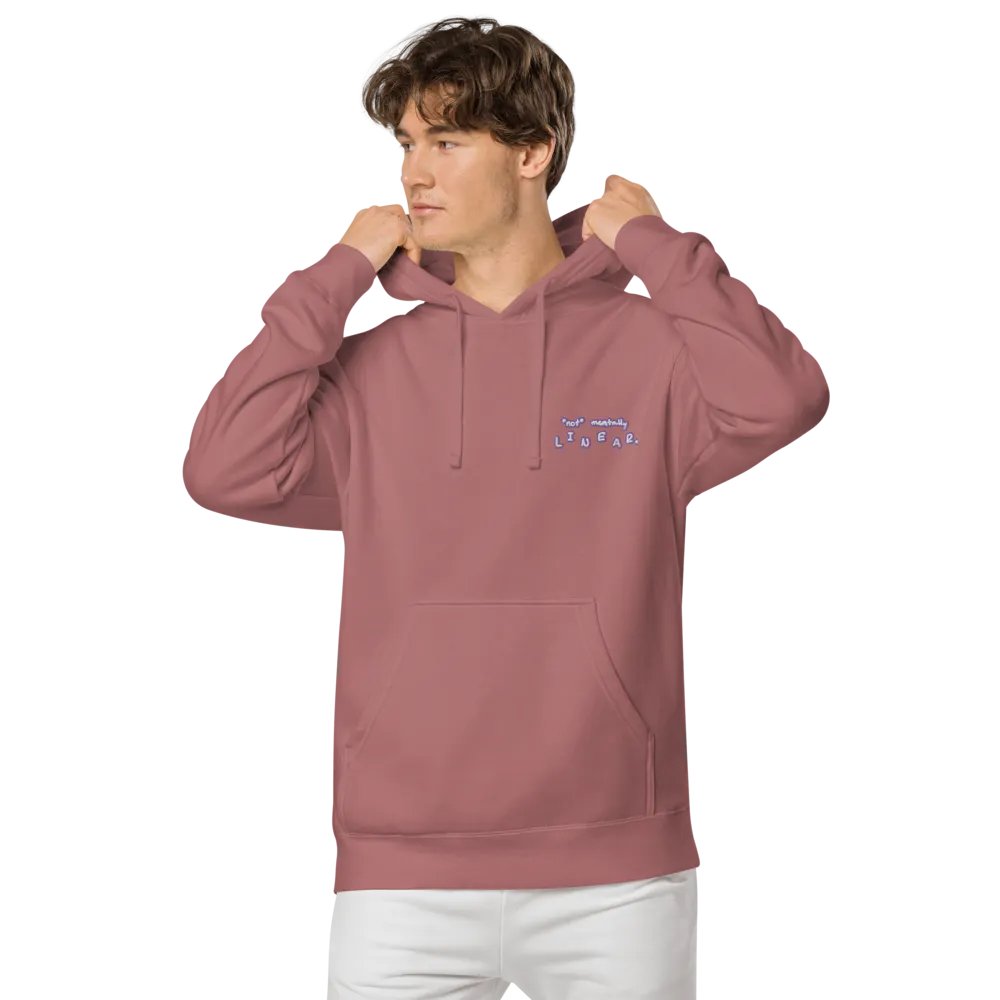 *not* mentally linear (L.C. purple bubble design 2) embroidered pigment hoodie product image (6)