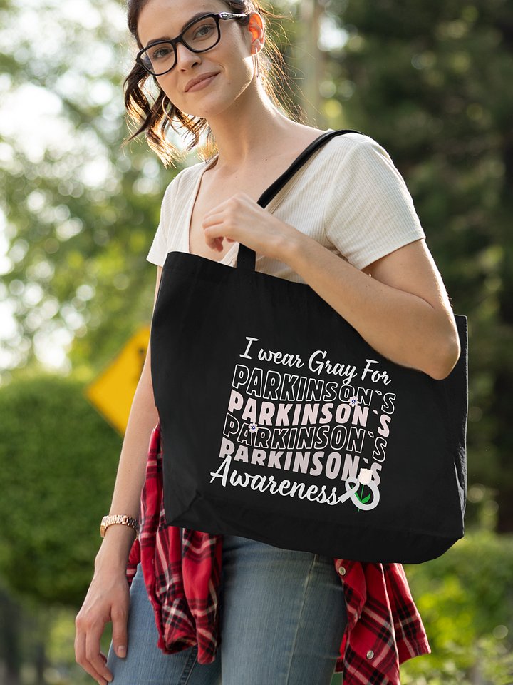 I wear Gray For Parkinson's Awareness Groovy Organic Tote product image (1)