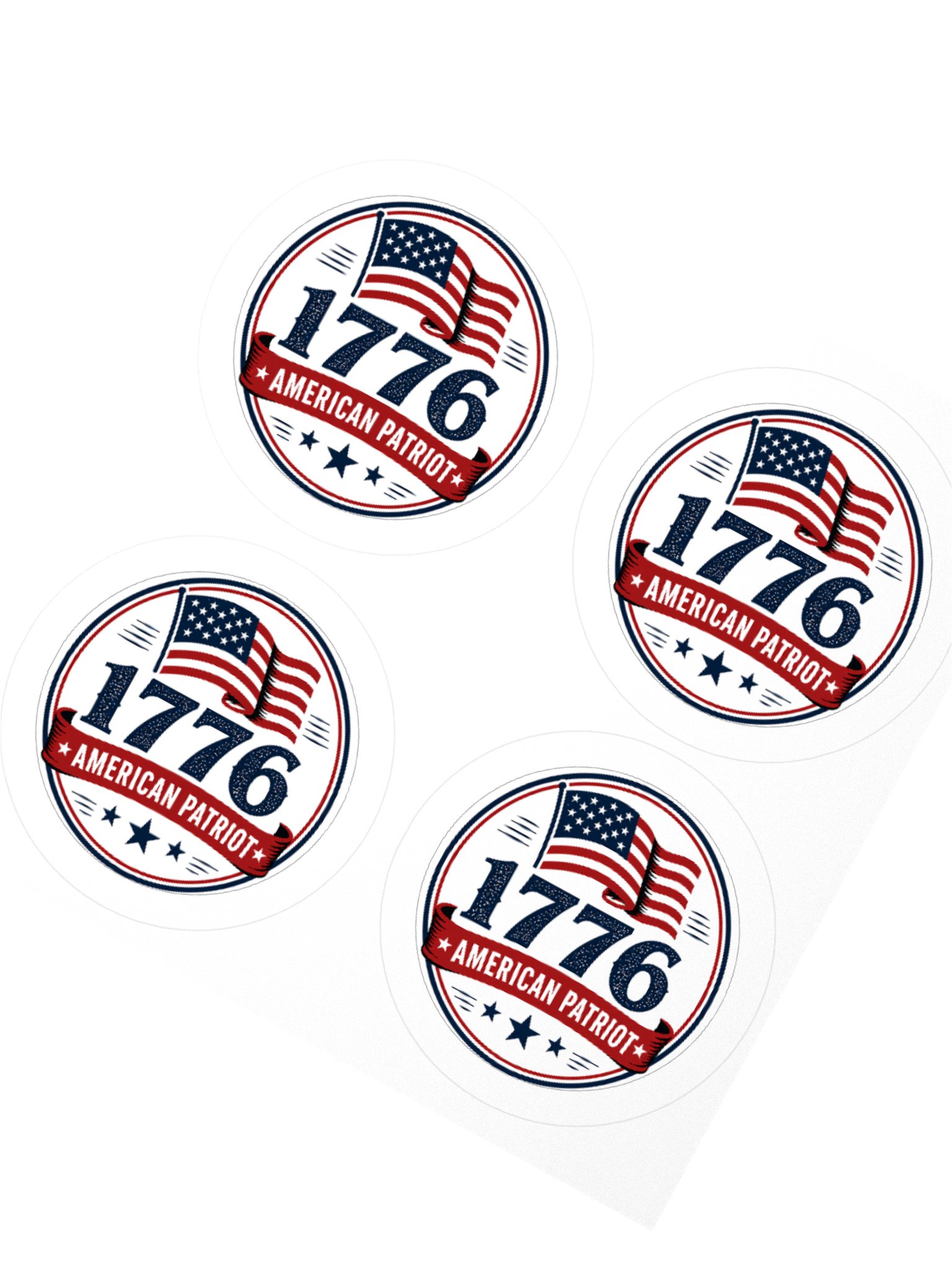 White 1776 American Patriot Stickers product image (2)