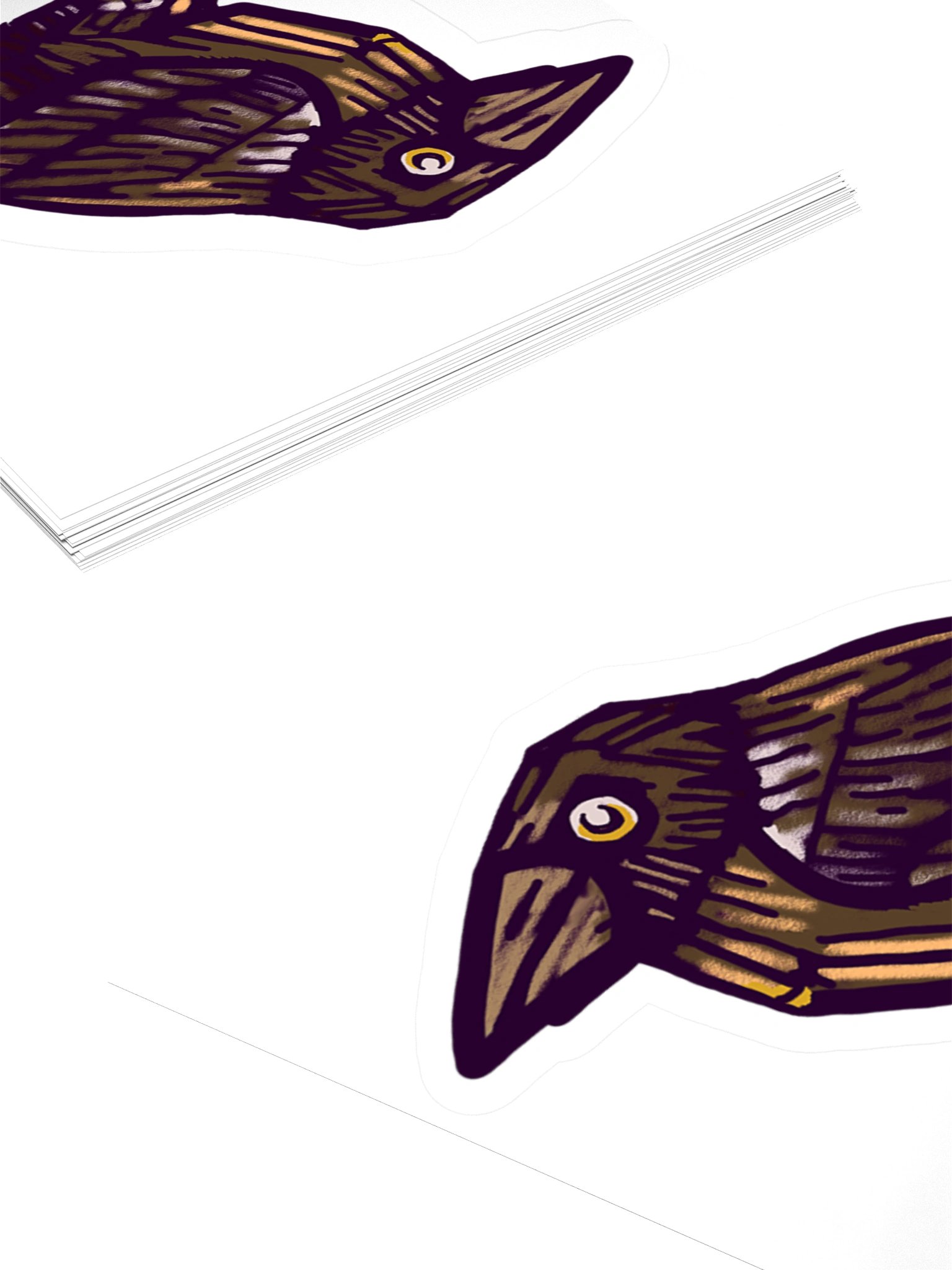 The Hunched Raven, Woodcut Raven Sticker (3 inch vinyl) product image (4)