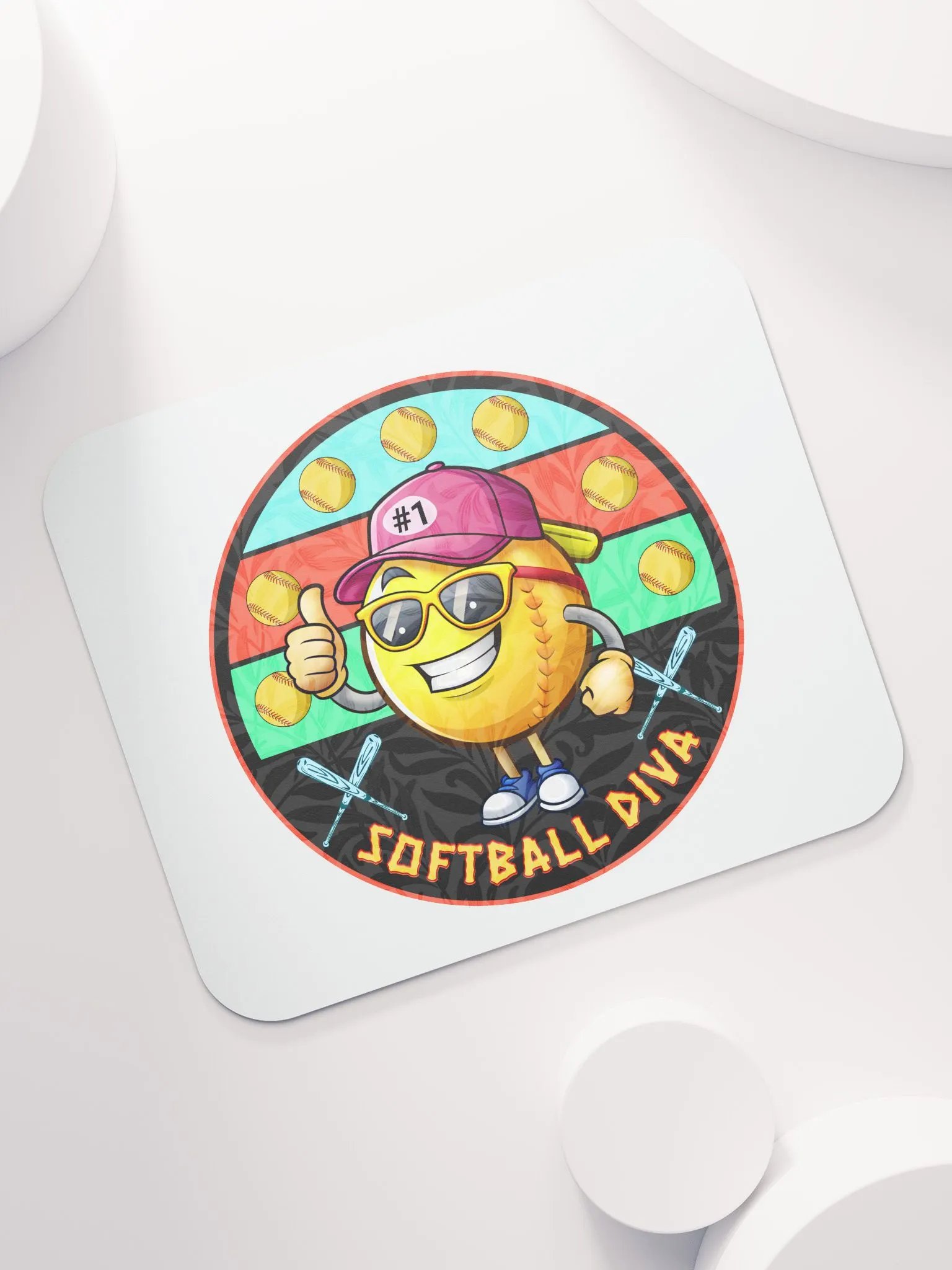 Softball Diva Thumbs-Up Mouse Pad product image (5)