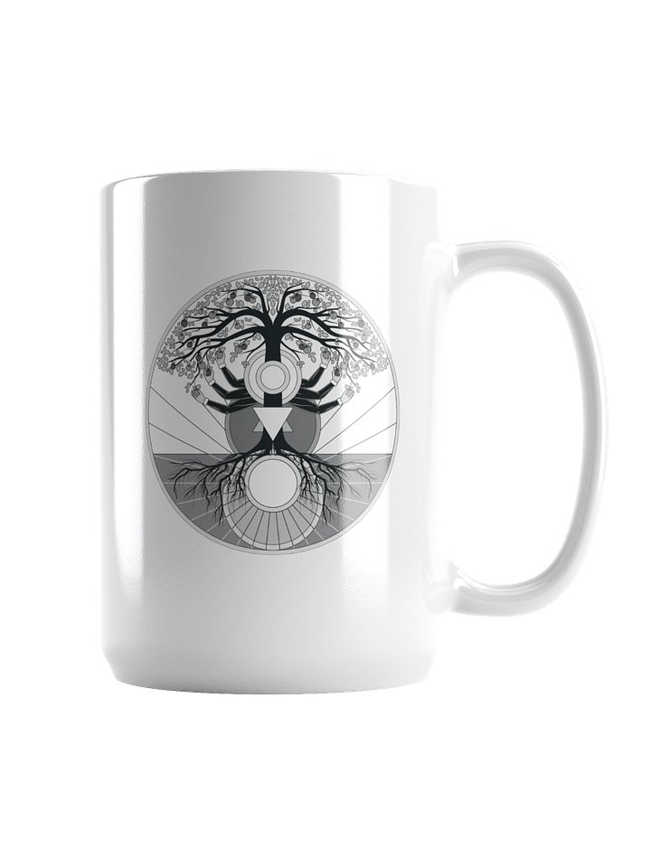 Mug (15 oz)- Tree of Psyche (Origional B&W) on White product image (2)