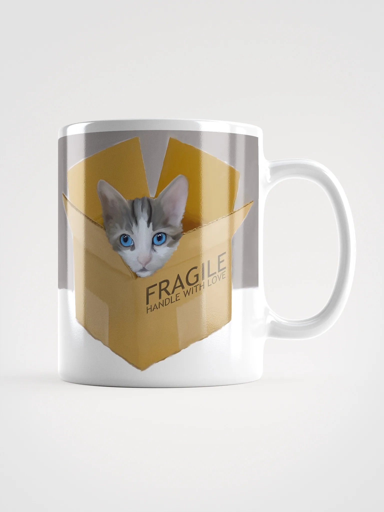 Handle With Love White Kitten Mug product image (2)