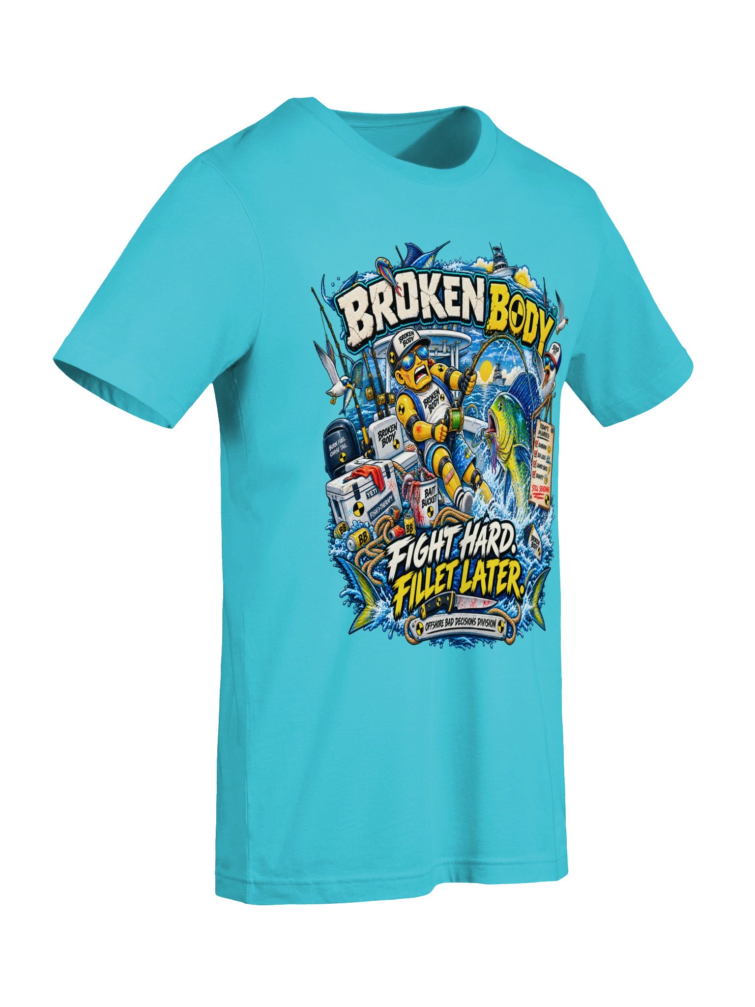 FLAT OUT BROKEN™ — FIGHT HARD. FILLET LATER. — T-SHIRT product image (87)