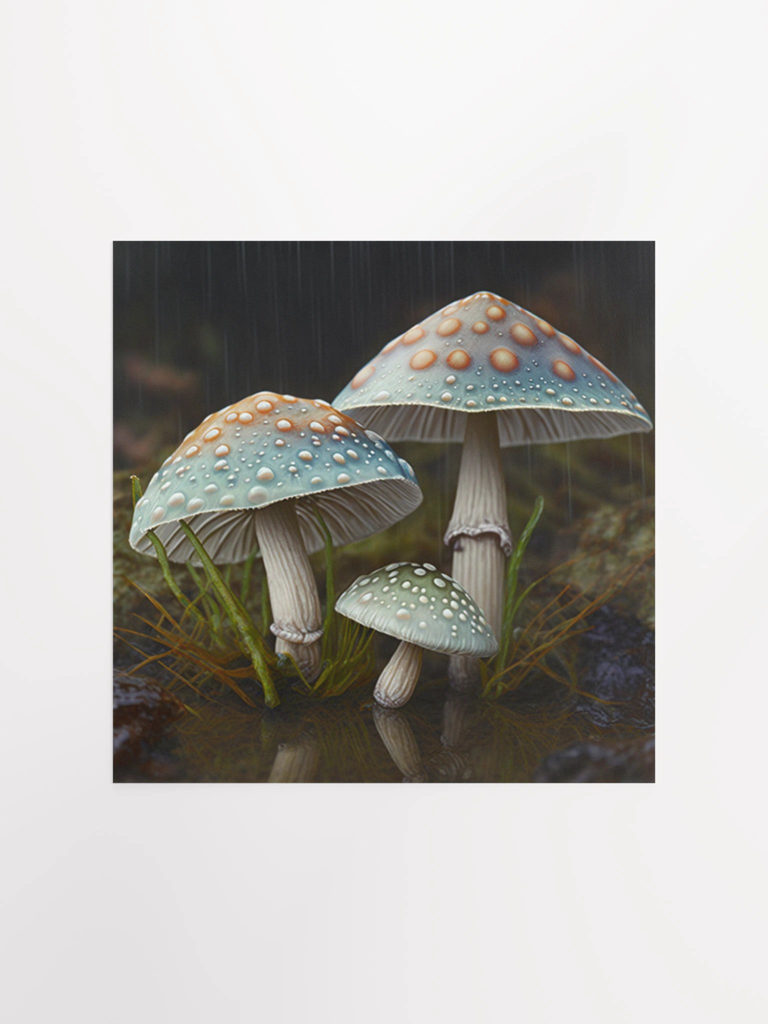 Three Mushrooms in the Rain Pillow product image (1)