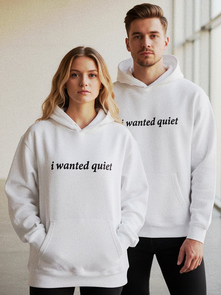 i wanted quiet – Embroidered Heavyweight Hoodie product image (1)