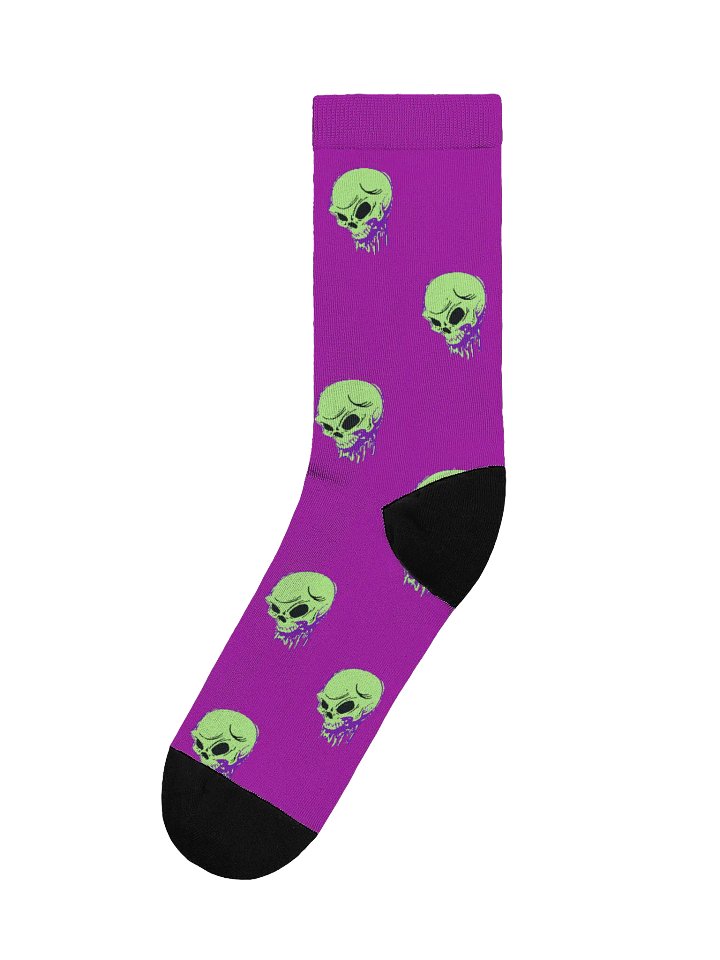corrosive neon skull logo pattern socks product image (2)