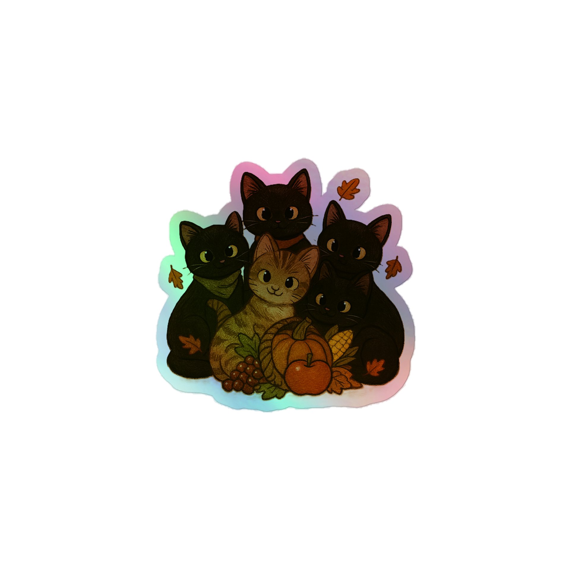 Cat brigade Fall Holographic Sticker Set product image (1)