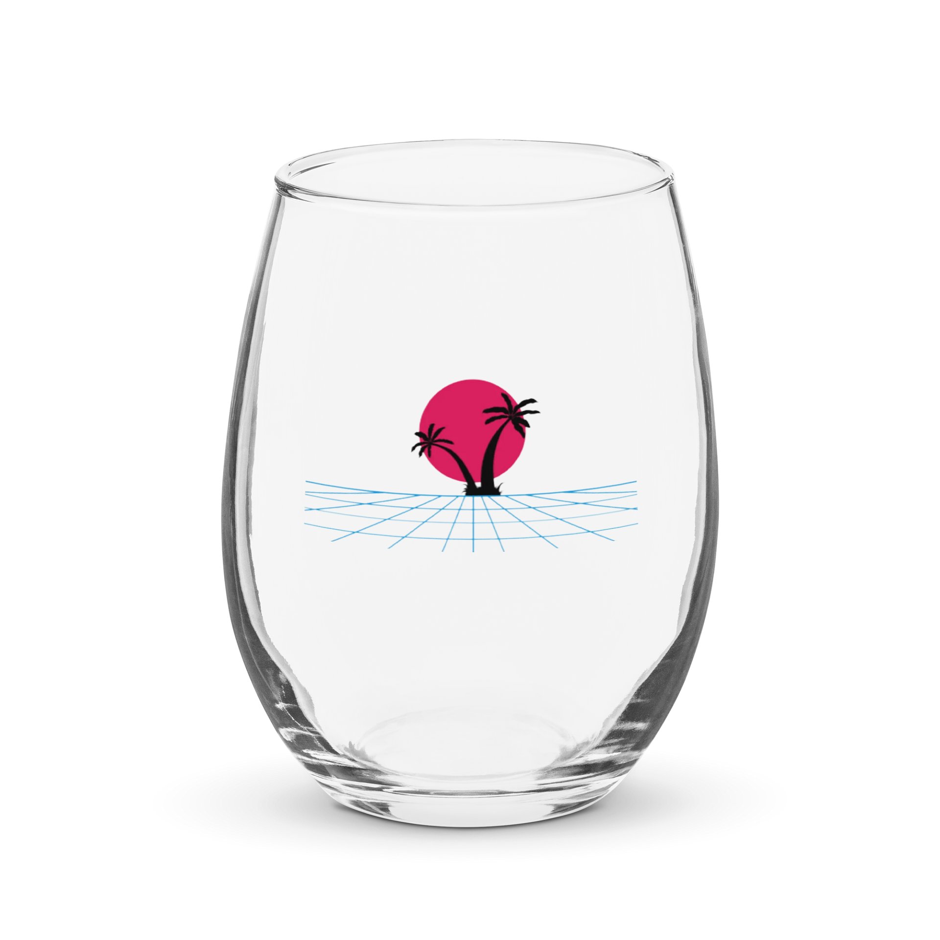 Synthwave Sunset Stemless Wine Glass product image (1)