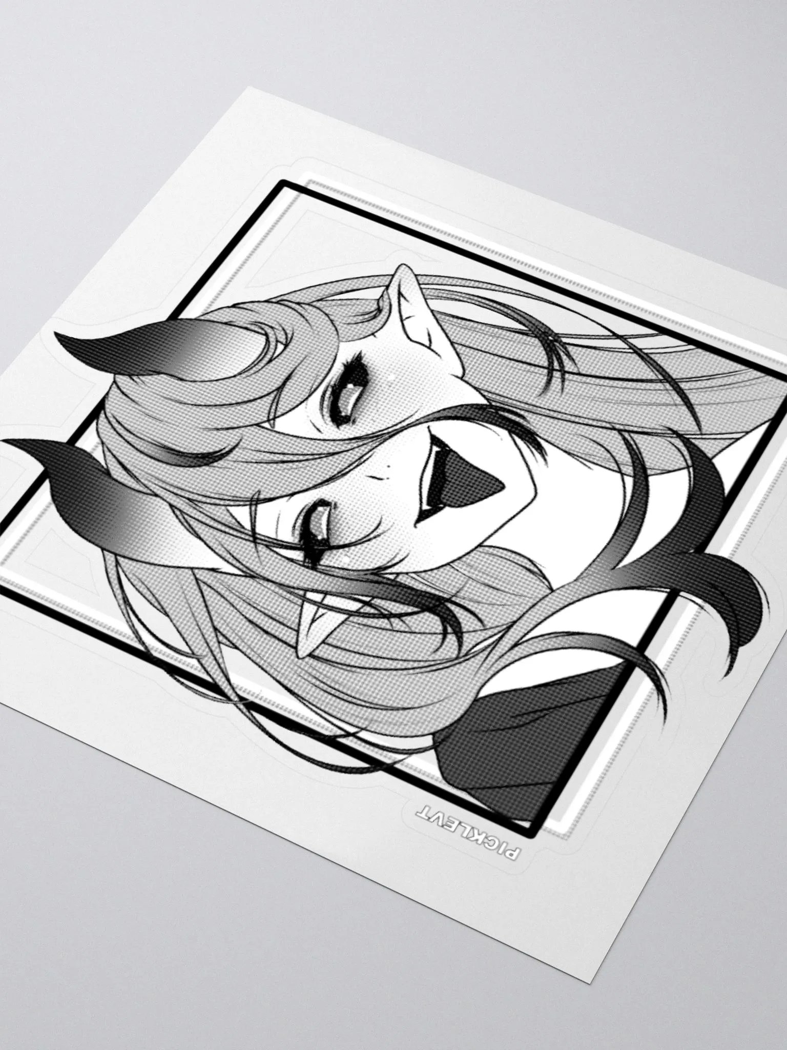 Pickle Kiss-Cut Sticker (Greyscale) product image (3)