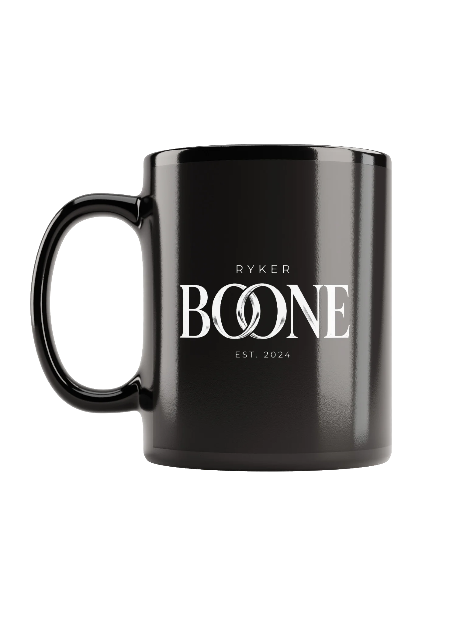 Ryker Boone "Sweet Tea & Blue Jeans" Black Glossy Mug (White Logo) product image (1)