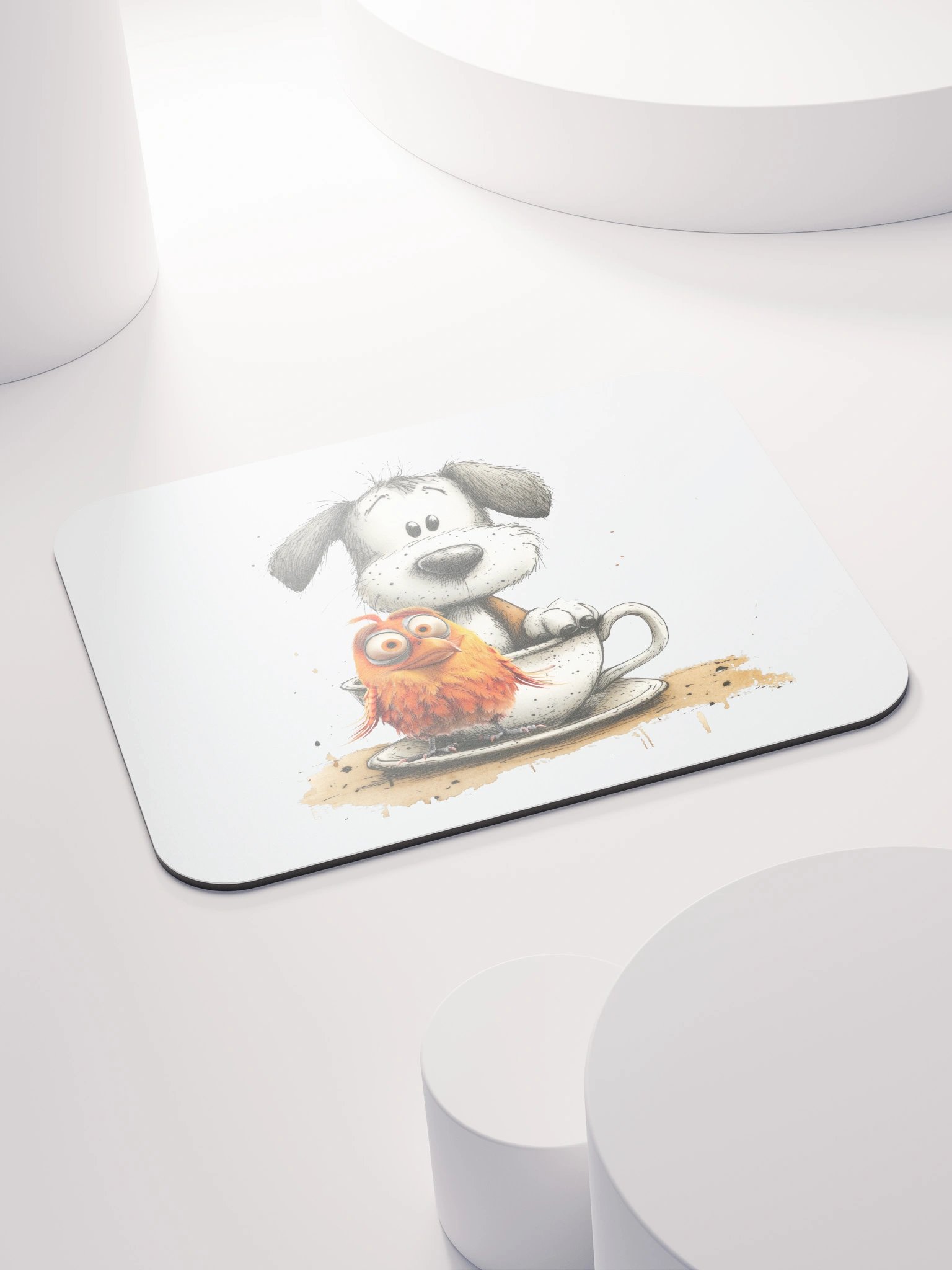 Cute Dog Bird Mouse Pad product image (4)