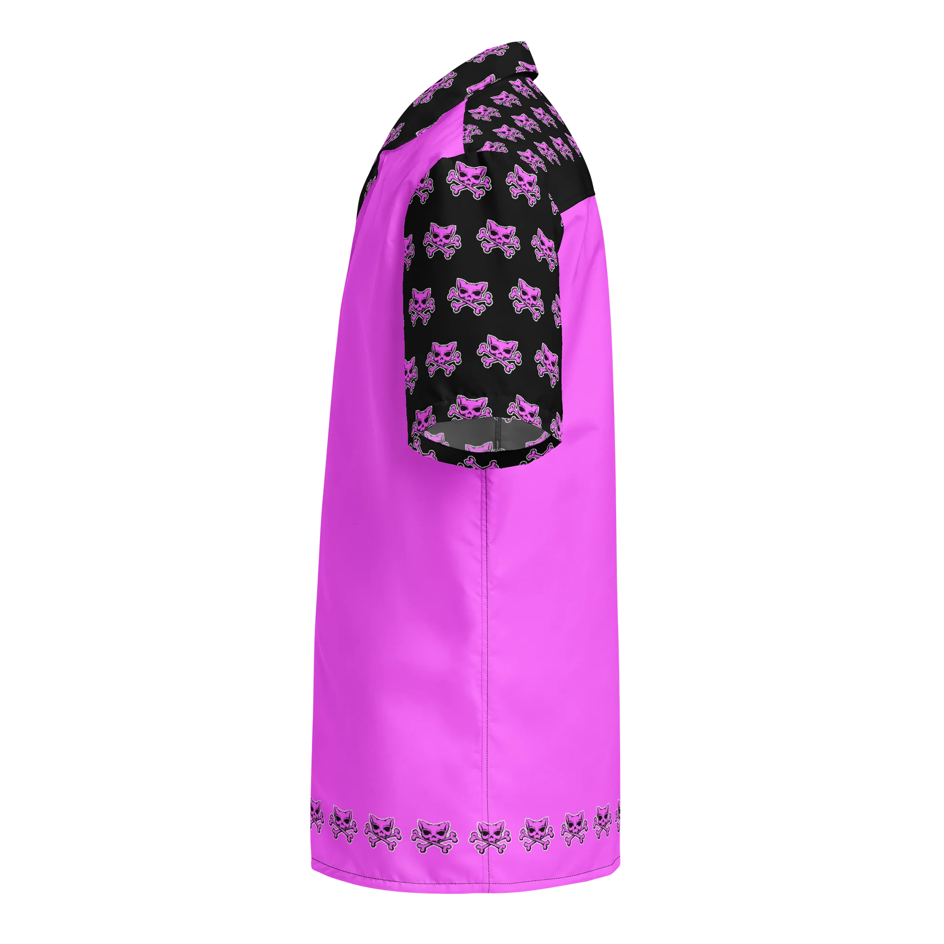 Pink and Blaque Kat Skull Hawaiin Shirt product image (3)