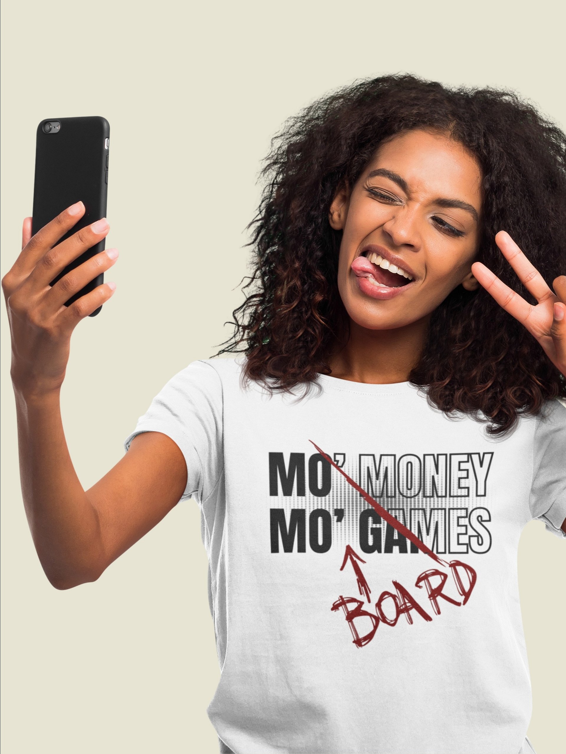 90s Rap Shirt for Board Gamers, Cool Unisex Gamer White T-shirt, Mo Money Mo Board Games product image (1)