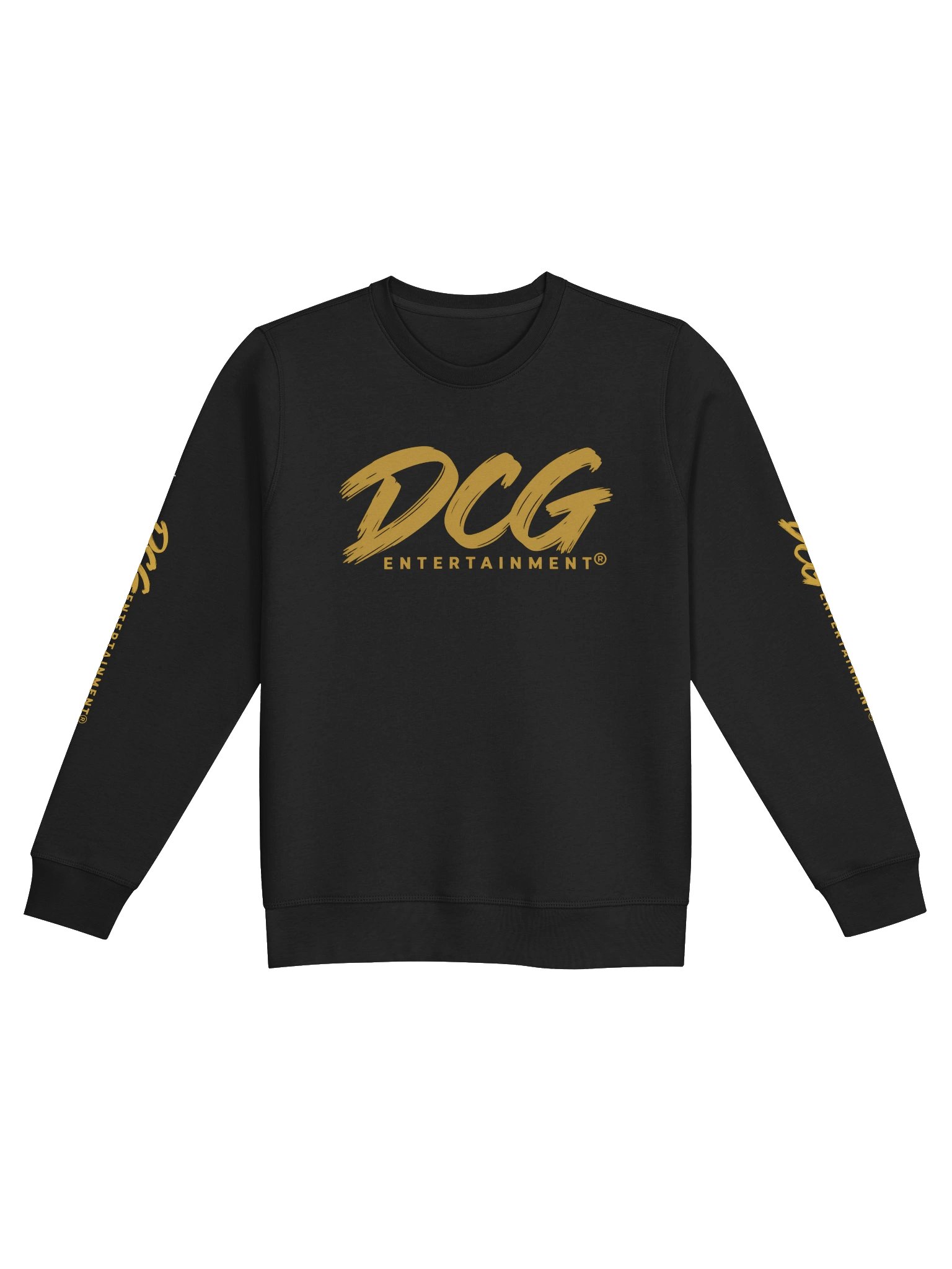 DCG Signature Organic Crewneck Sweatshirt – Gold Logo on Black product image (1)