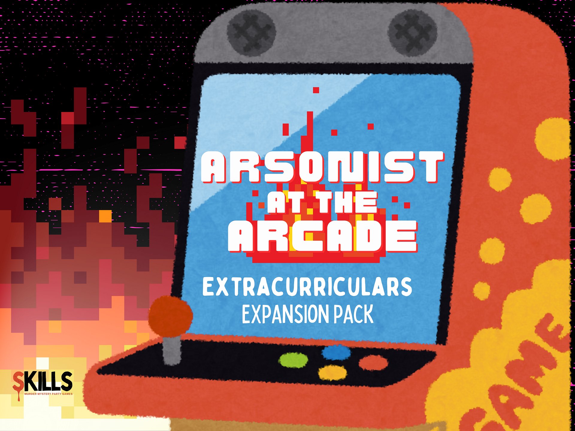 Arsonist at the Arcade - A Family-Friendly Videogame Themed Mystery Party Game - Extracurriculars Add-On product image (1)
