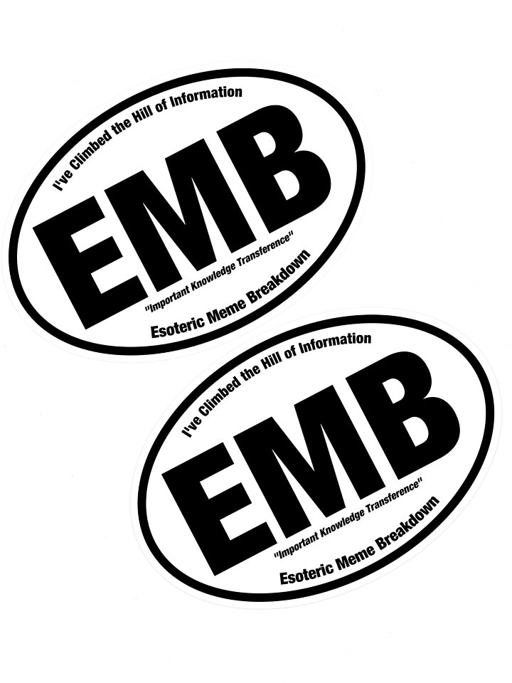 Esoteric Meme Breakdown "EMB" Sticker Sheet of Two (~5" wide) product image (1)