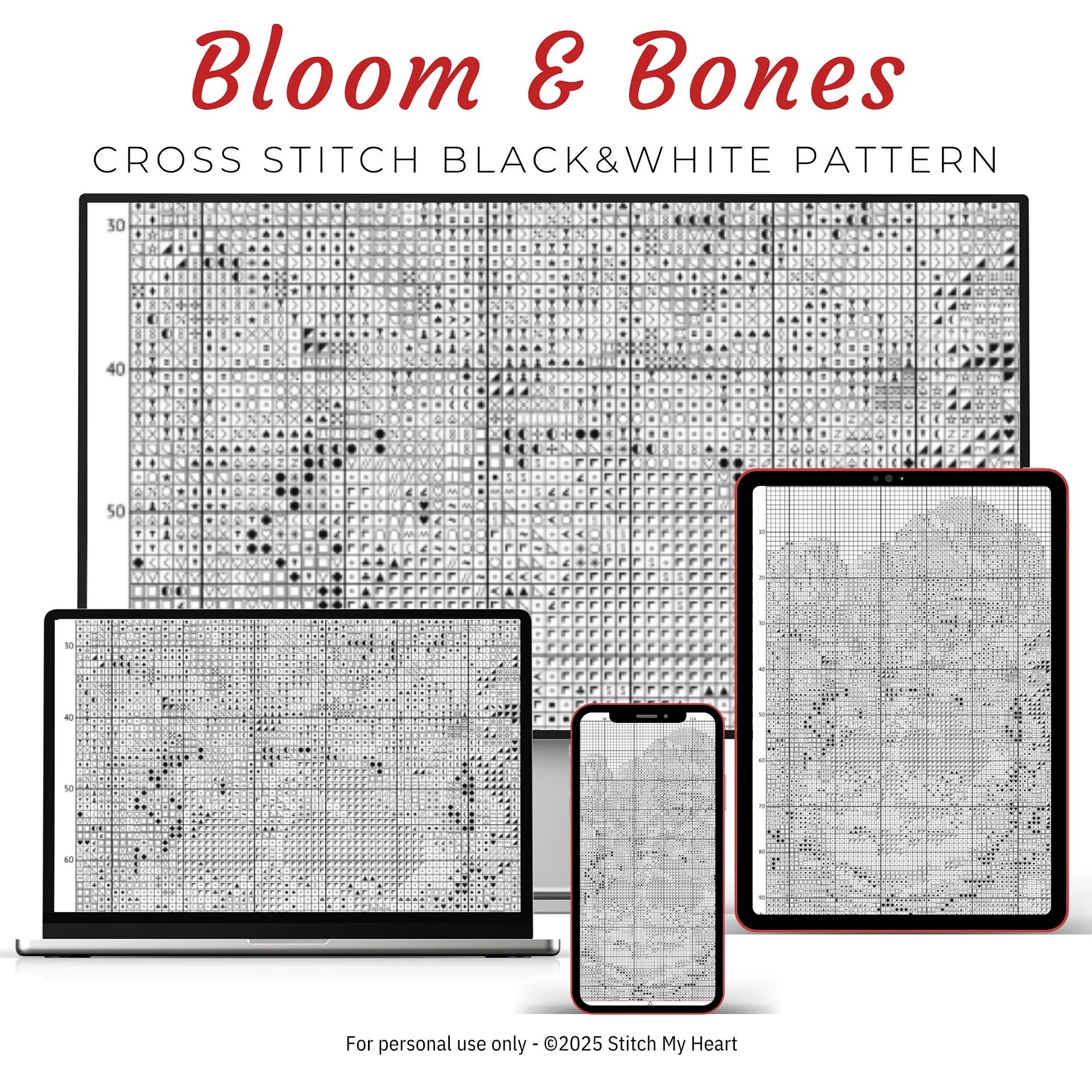 Bloom & Bones Cross Stitch Pattern product image (4)