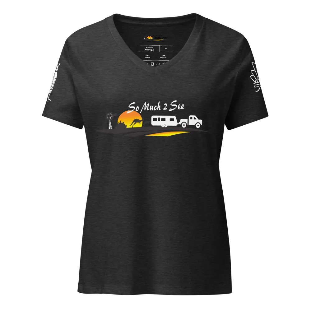 Outback Sunset Kangaroo V-Neck Tee product image (3)