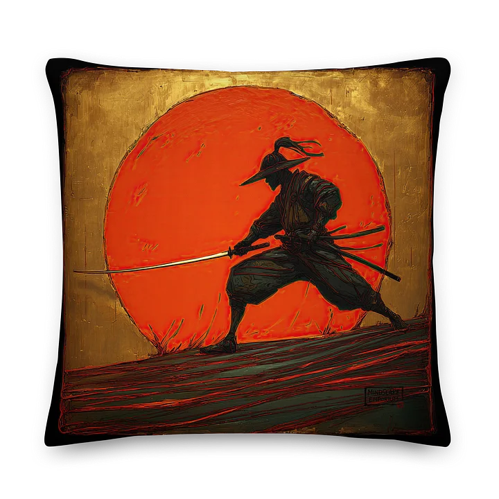 Blade of the Setting Sun – Samurai Warrior Cushion Cover product image (1)