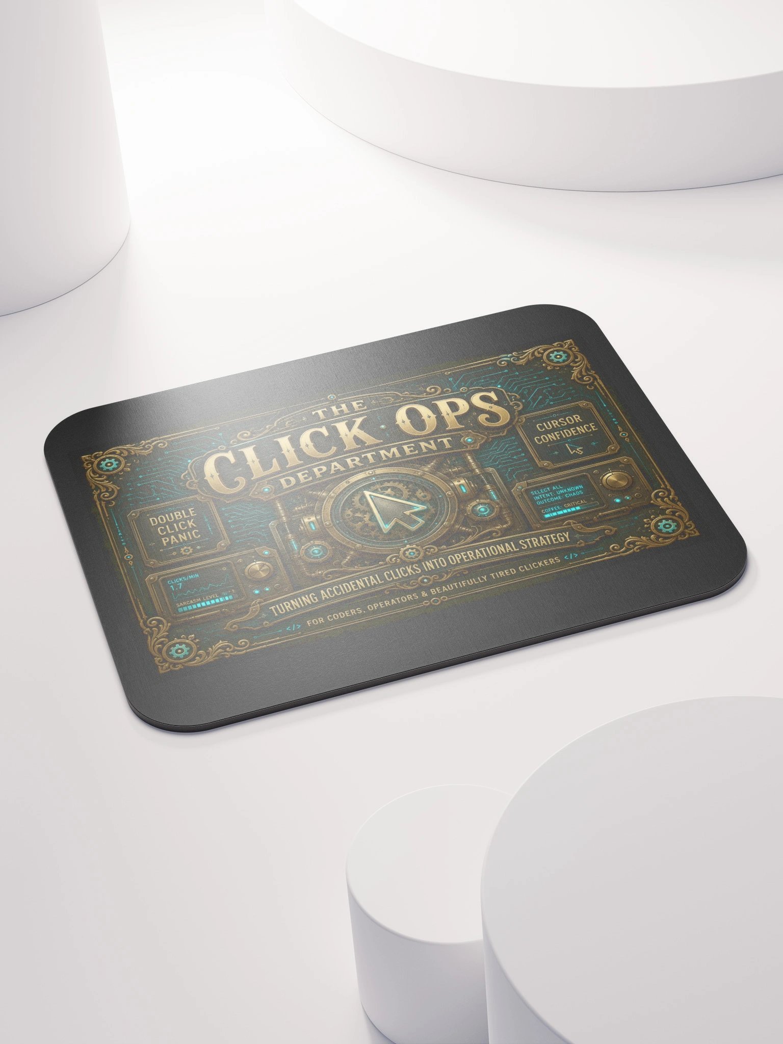 Syntax & Sarcasm Click Ops Department Classic Mouse Pad product image (4)