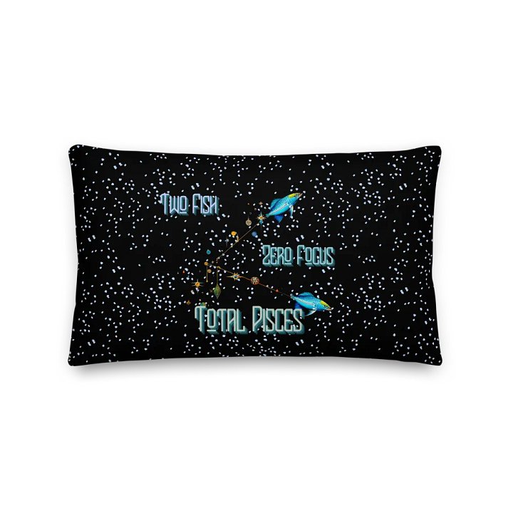 Pisces, 2 Fish 0 Focus Total Pisces , Black Pillow product image (2)