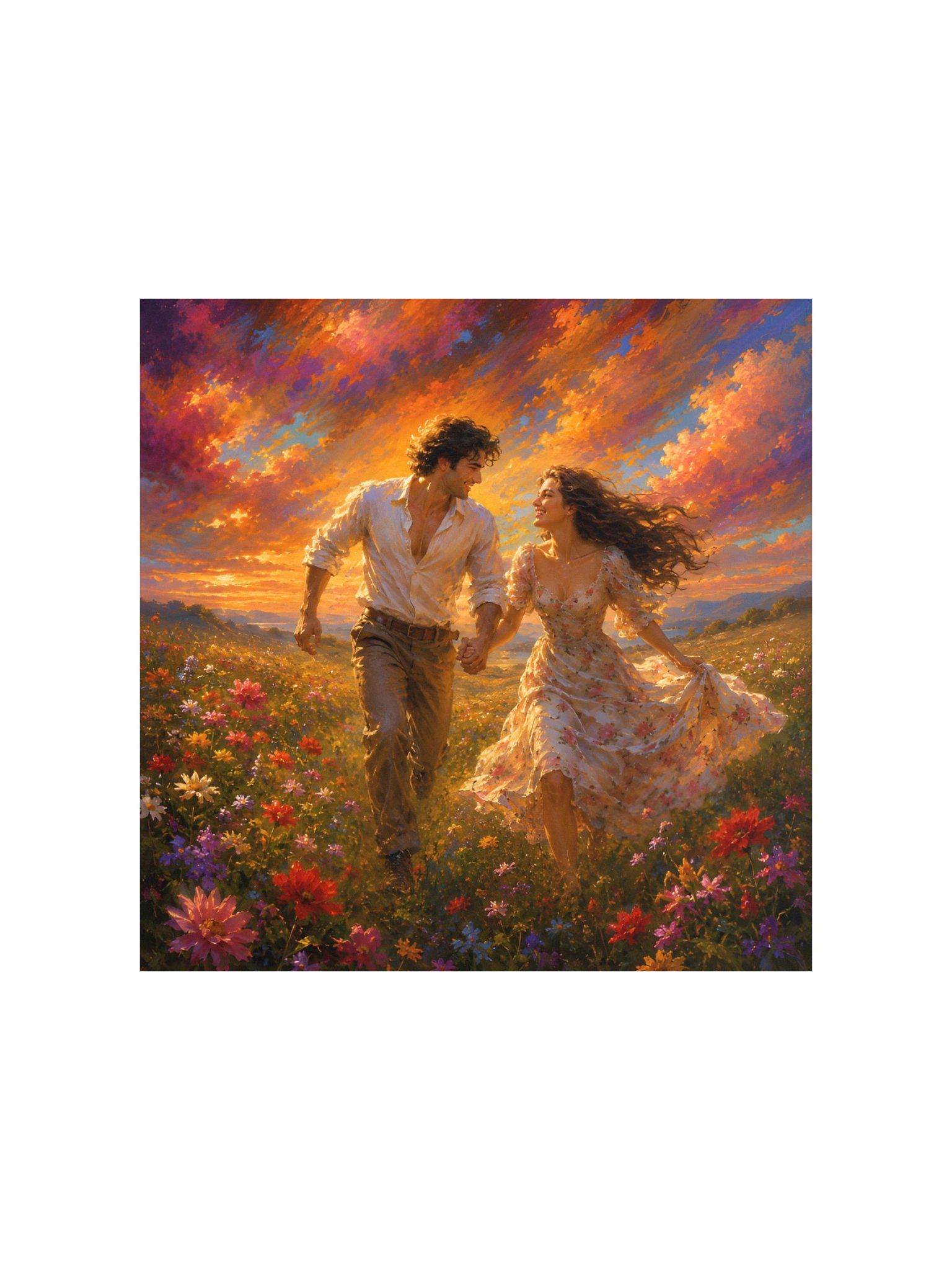 You Are My Golden Hour | 10x10 Romantic Sunset Couple Wall Art Print product image (2)