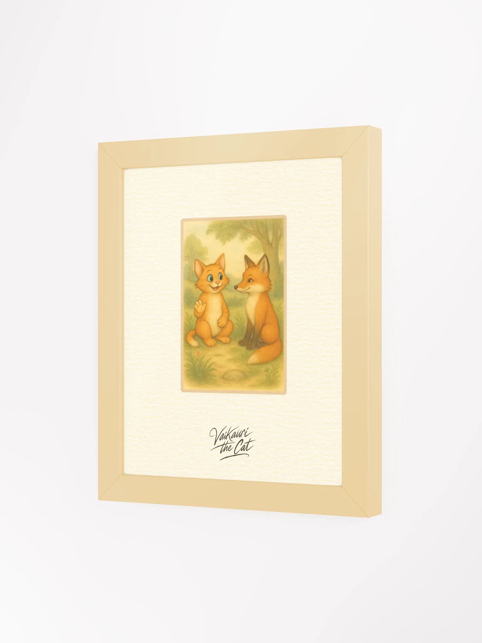 Vaikauri the Cat and Fox Framed Artprint product image (5)