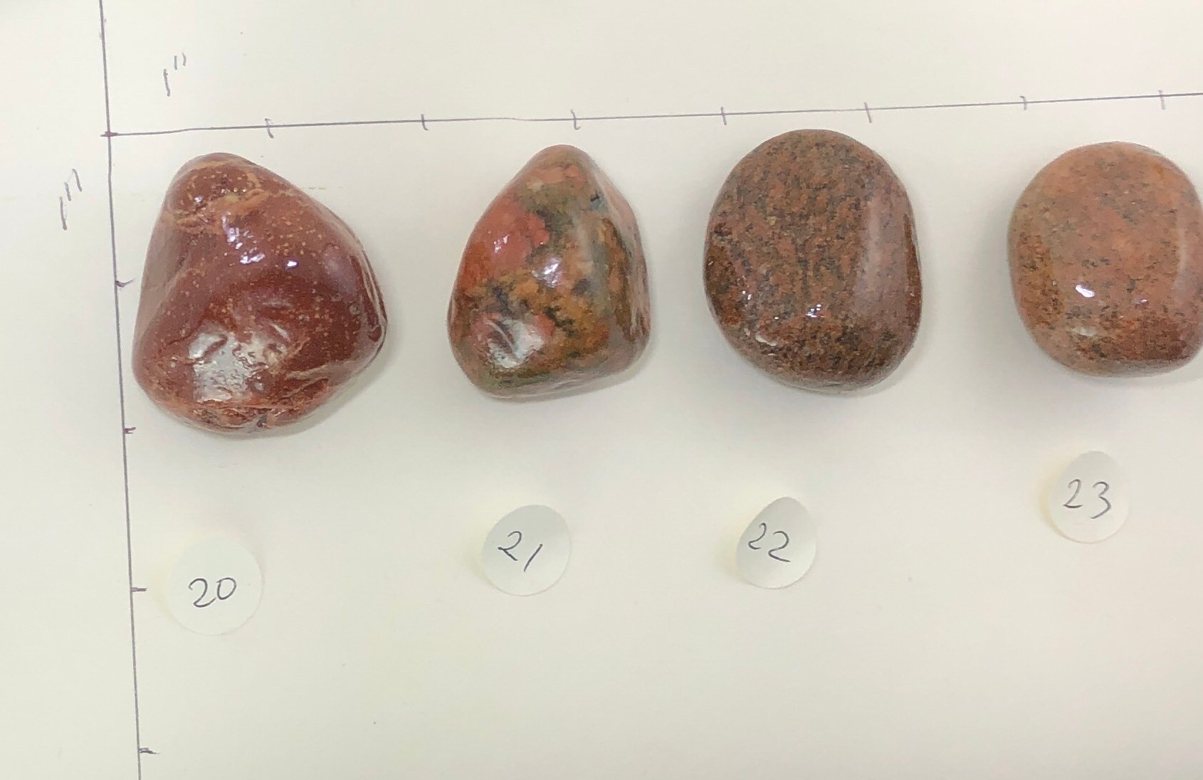 Lake Superior reds and pinks (granites and jasper ) rock cabinet knobs. product image (2)