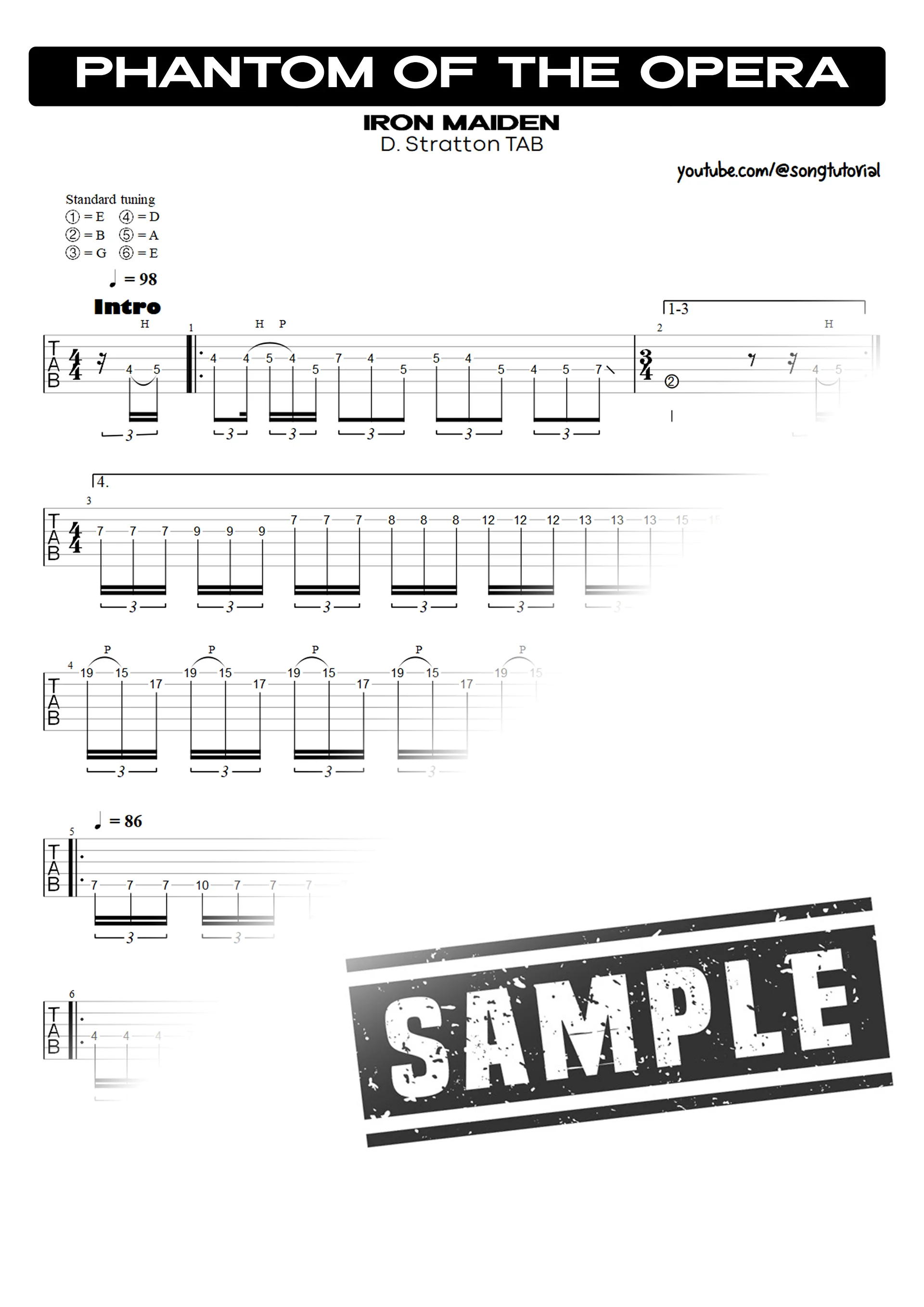 Phantom of the Opera | PDF Tab + Guitar Pro | Iron Maiden product image (2)
