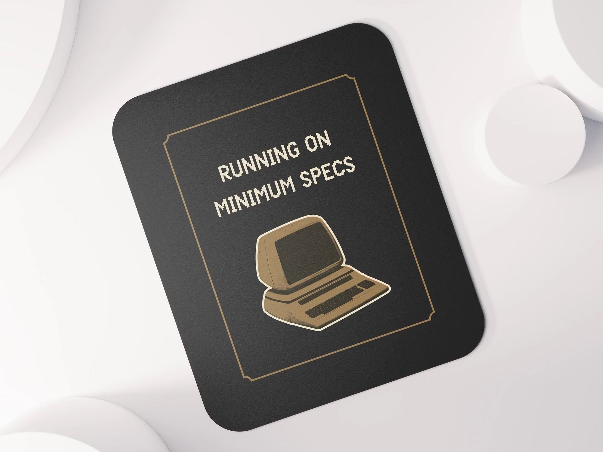 Running on Minimum Specs Mouse Pad | Chronic Fatigue & Disabled Gamer Desk Mat product image (2)