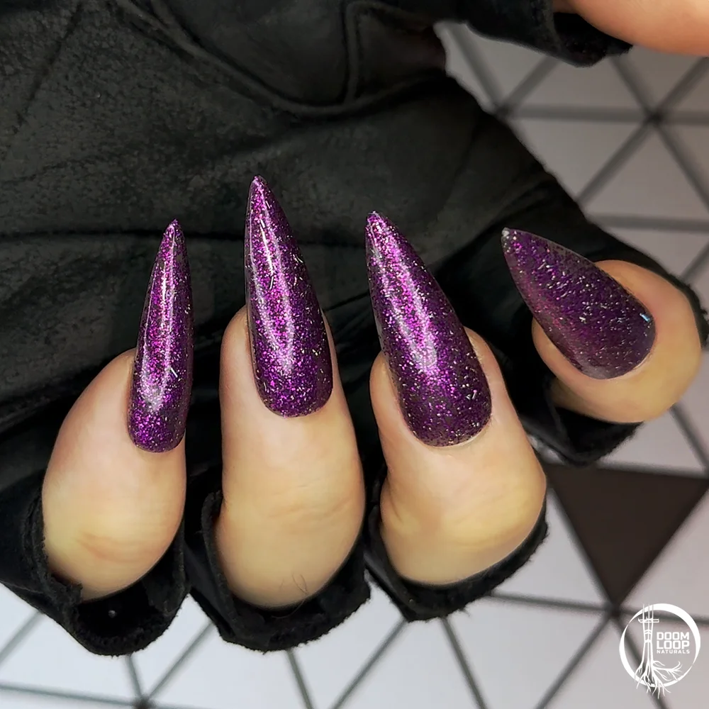 THE INTRUDER - Bruised Fuchsia Glitter Nail Polish product image (10)
