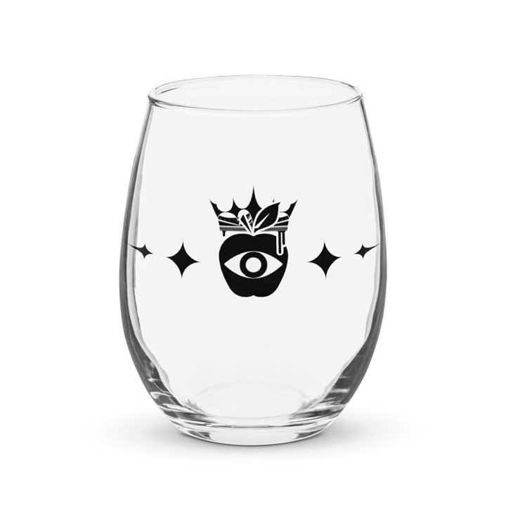 Crowned Apple (Black) ✦ Stemless Wine Glass product image (1)