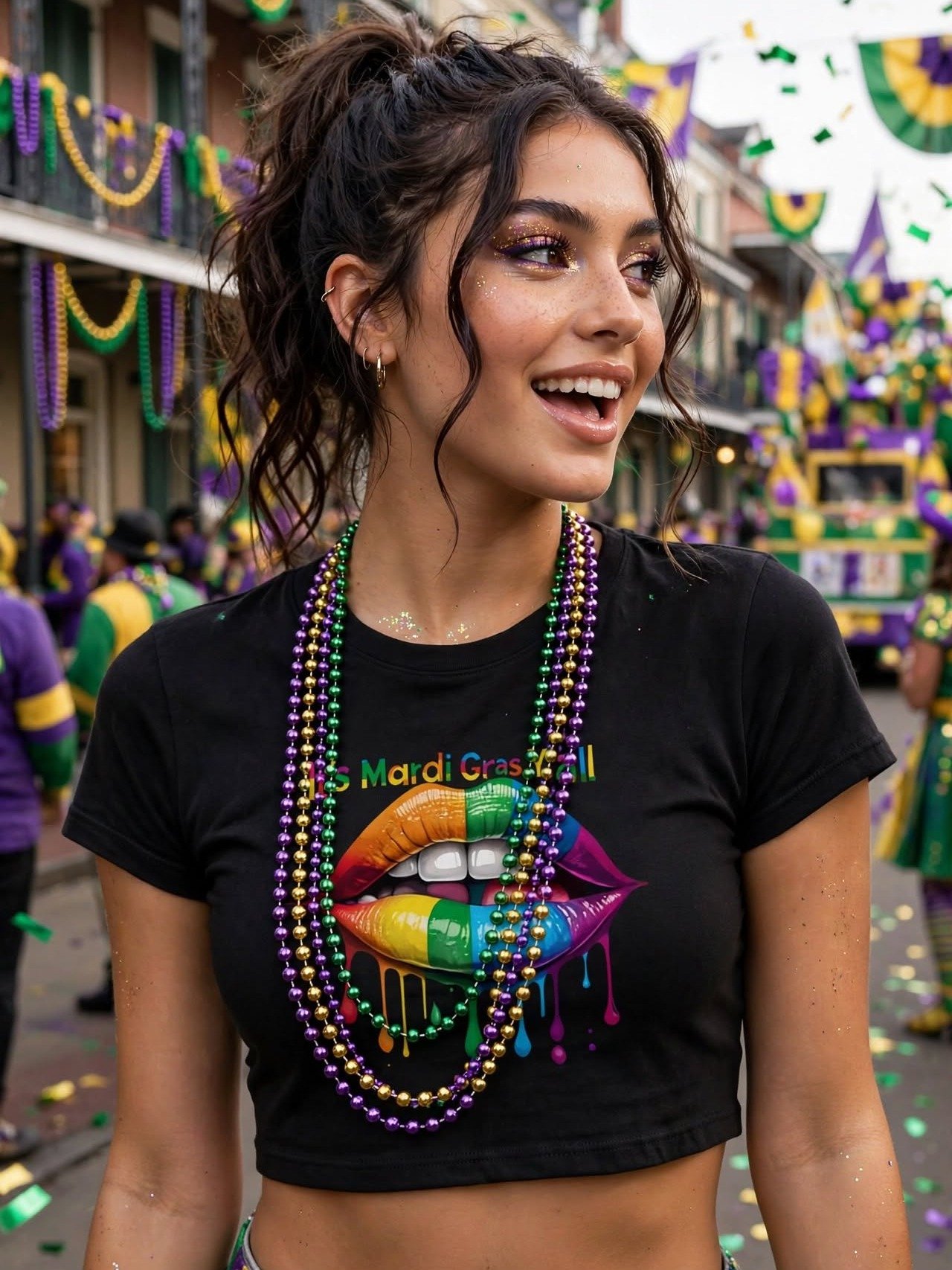 It’s Mardi Gras Y’all Crop Tee product image (3)