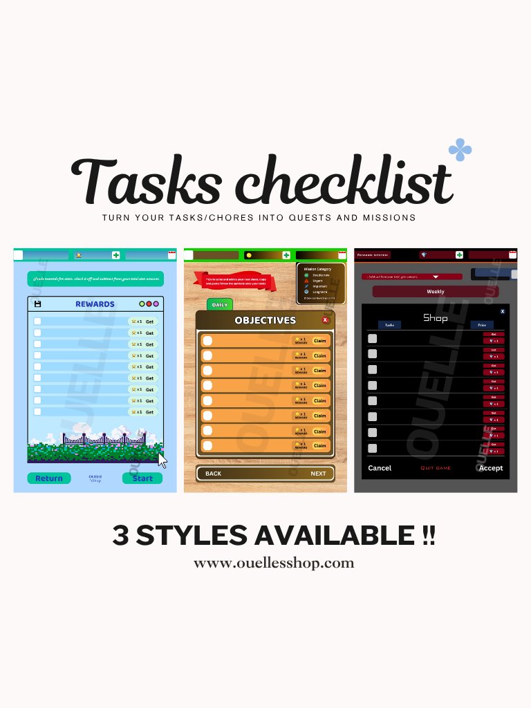 Mobile - Game themed Task Checklist (PDF & Template) product image (2)