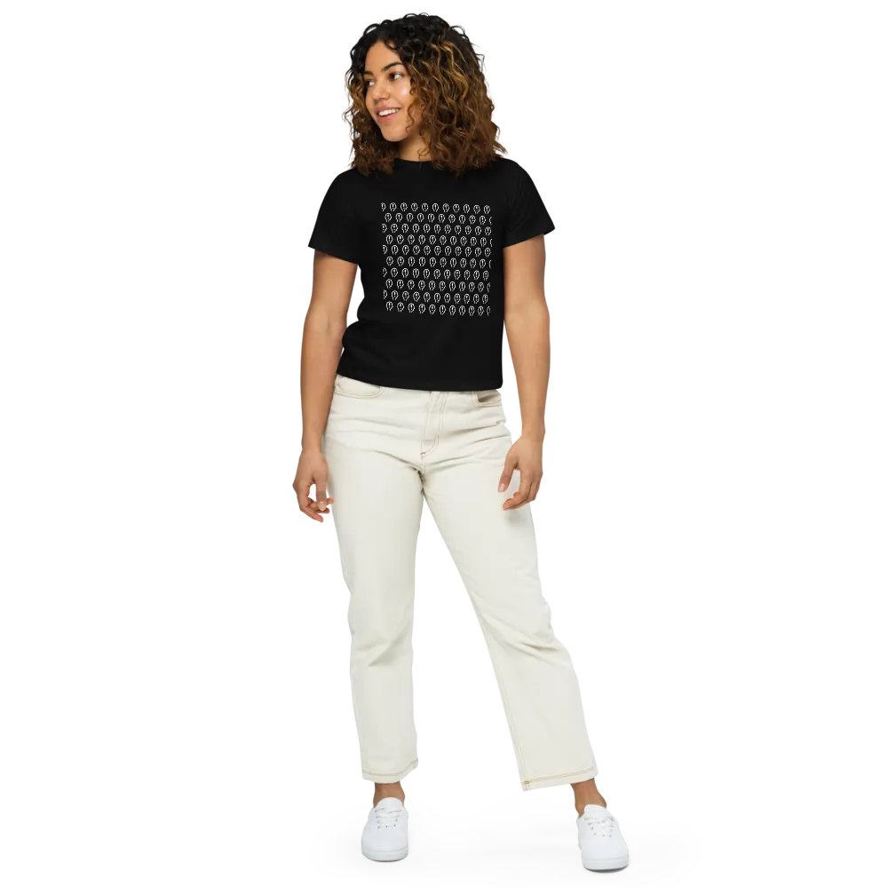 EXCLAIMING MENTALLY (white repeating) printed waist-length tee product image (16)