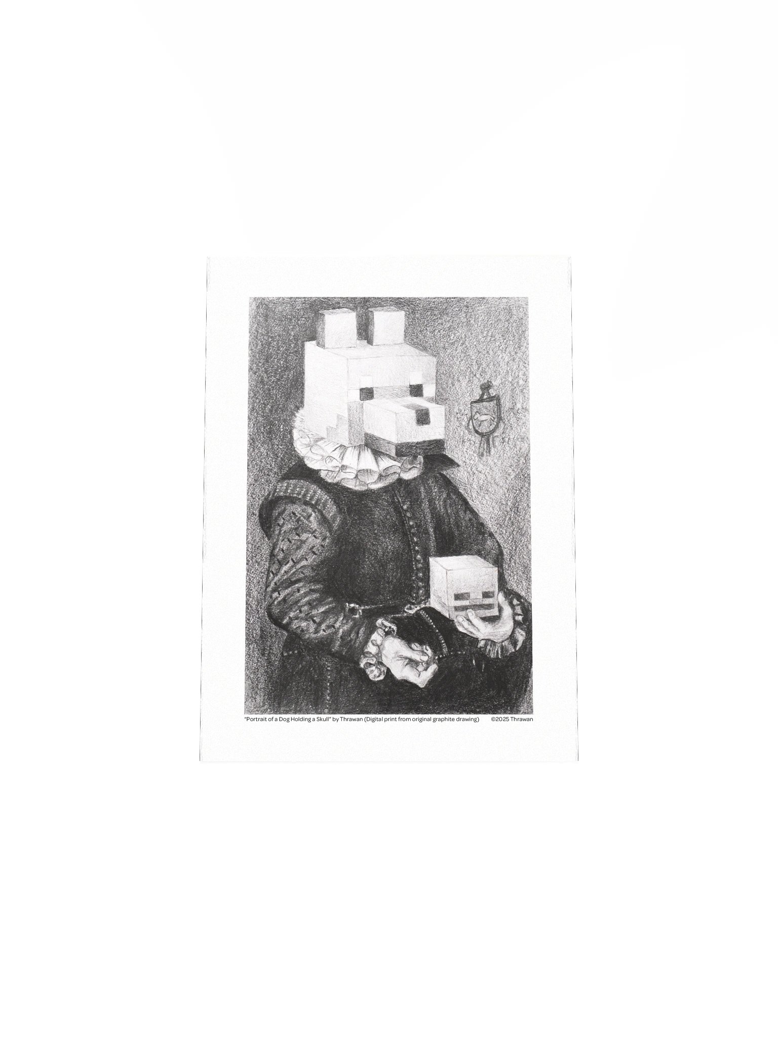 "Portrait of a Dog Holding a Skull" Digital Print product image (4)