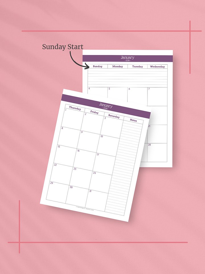 Understated Rainbow 2026 Calendar - 2 Pages per Month, Sunday Start, Letter Size product image (2)