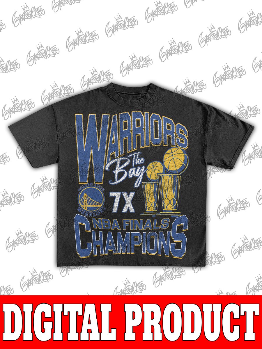 Golden State Warriors 7X Champions Vintage Bootleg Graphic product image (1)